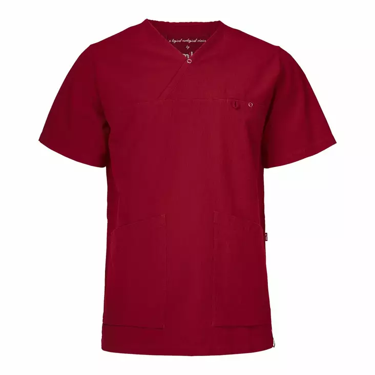 Smila 75901 Ebbe v-tunic GOTS, dark red - Smila Työvaatteet - 75901-66 - 1