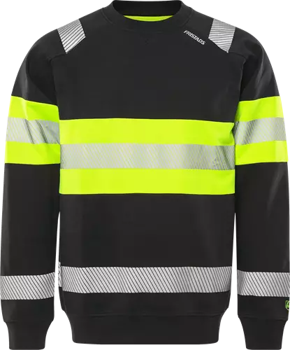 Fristads HV collegepaita LK1 7530 GKC, Neonkeltainen/Musta - Fristads Huomiopaidat - 301030-196 - 1