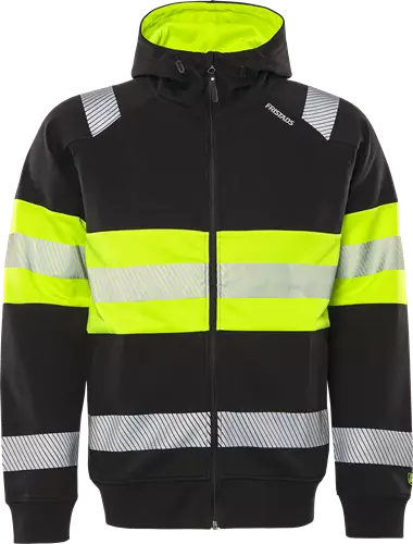 Fristads HV hupullinen collegetakki LK1 7532 GKC, Neonkeltainen/Musta - Fristads Huomiopaidat - 301032-196 - 1