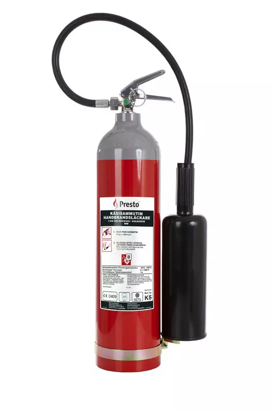 Presto K5, 5 kg hiilidioksidisammutin, antimagneettinen, 89B - Hiilidioksidisammuttimet CO2 - PR-12016 - 1
