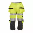 Jobman 2217 Piraattihousut Hi-Vis, keltainen/mariini - Jobman Huomiotyövaatteet - 65221762-2167 - 1