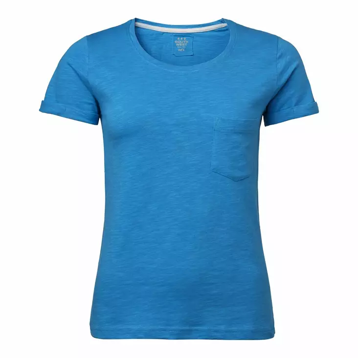 SW 122 Mary Slub Tee, blue - South West Vaatteet - 122-27 - 1