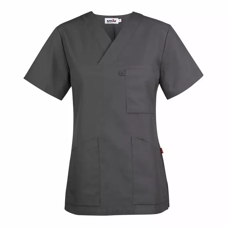 Smila 70102 Alva v-blouse w, graphite - Smila Työvaatteet - 70102-97 - 1