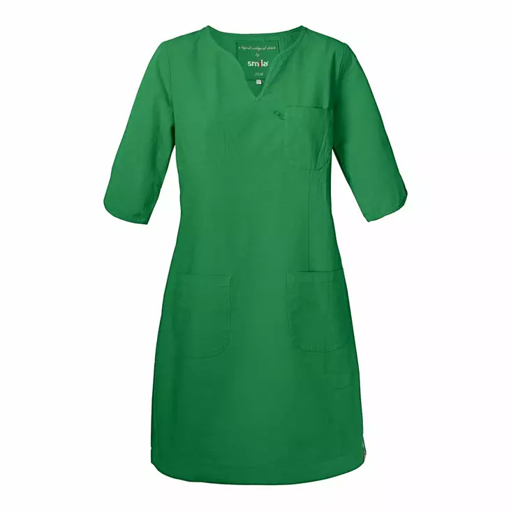 Smila 75962 Emma dress GOTS w, emerald - Smila Työvaatteet - 75962-17 - 1