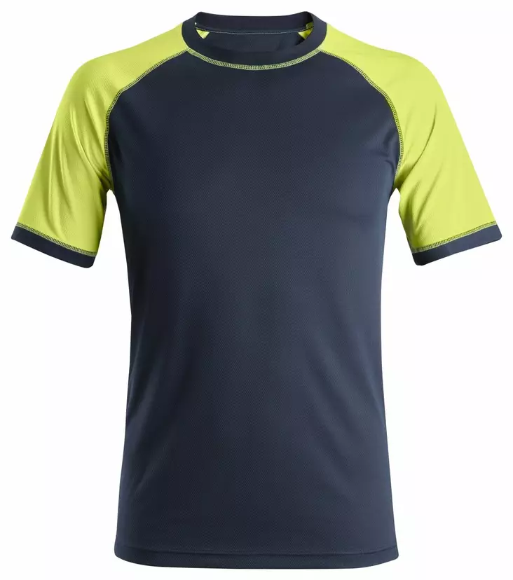 Snickers 2505 Huomiovärinen t-paita, 9567 navy-neonkeltainen - Snickers Työpaidat - 25059567 - 1