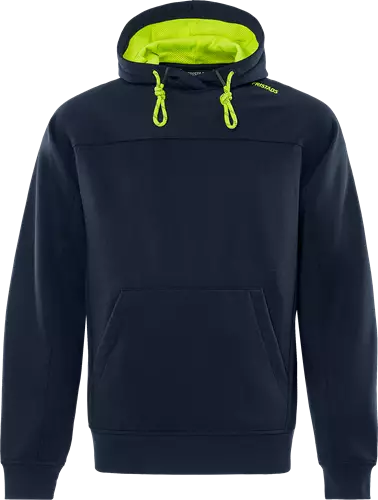 Fristads Hupullinen collegepaita 7551 GSM, Navysininen/Neonkeltainen - Fristads Työpaidat - 301425-557 - 1