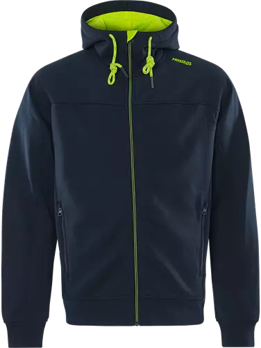 Fristads Hupullinen collegetakki 7550 GSM, Navysininen/Neonkeltainen - Fristads Työpaidat - 301424-557 - 1