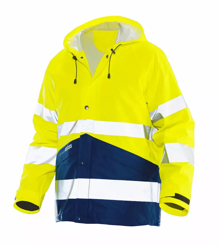 Jobman 1566 Huomiosadetakki Hi-Vis, keltainen/mariini - Jobman Huomiotyövaatteet - 65156658-2167 - 1