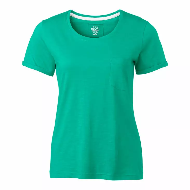 SW 122 Mary Slub Tee, smaragd - South West Vaatteet - 122-18 - 1