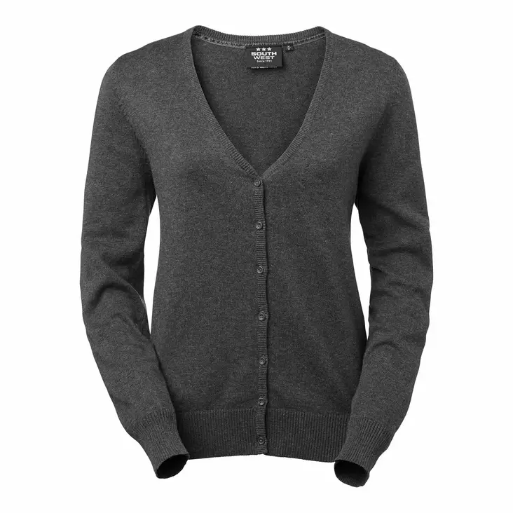SW 509 Flora cardigan lds, dkgrey - South West Vaatteet - 509-98 - 1