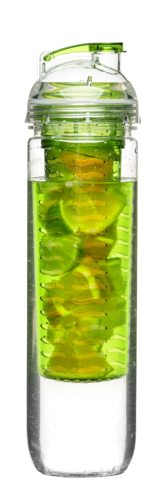 Sagaform Fresh lukollinen juomapullo hedelmäpatruunalla, kirkas/vihreä - Koti ja Keittiö - 5017478 - 1