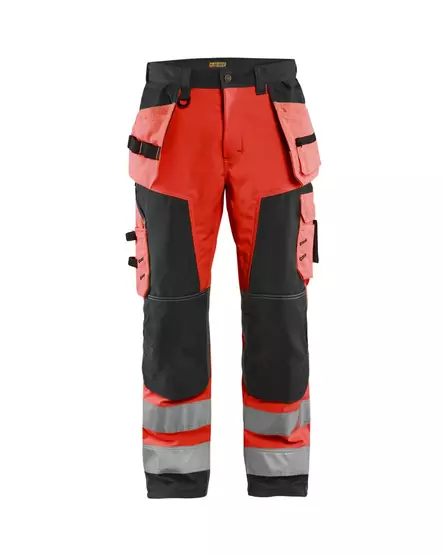 Blåkläder Highvis softshell riipputaskuhousut Huomio punainen/Musta - Blåkläder Huomiotyövaatteet - 156725175599 - 1