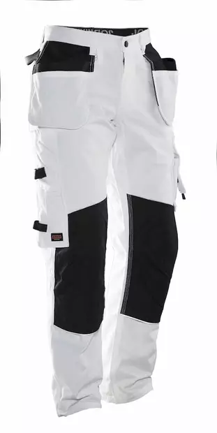 Jobman 2179 Naisten Maalarin riipputaskuhousut, valkoinen musta - Jobman Työvaatteet - 65217911-1099 - 1