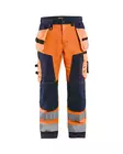 Blåkläder Highvis softshell riipputaskuhousut Huomio oranssi/Mariininsininen - Blåkläder Huomiotyövaatteet - 156725175389 - 1