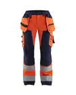 Blåkläder Naisten highvis riipputaskuhousut Huomio oranssi/Mariininsininen - Blåkläder Huomiotyövaatteet - 715618115389 - 1