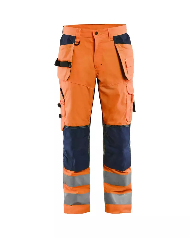Blåkläder Hengittävät Highvis Riipputaskuhousut Huomio oranssi/Mariininsininen - Blåkläder Huomiotyövaatteet - 156518115389 - 1