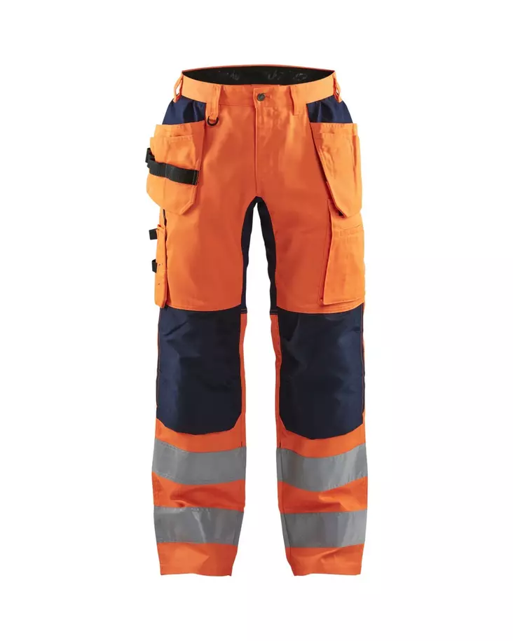 Blåkläder Highvis riipputaskuhousut stretch Huomio oranssi/Mariininsininen - Blåkläder Huomiotyövaatteet - 155218115389 - 1