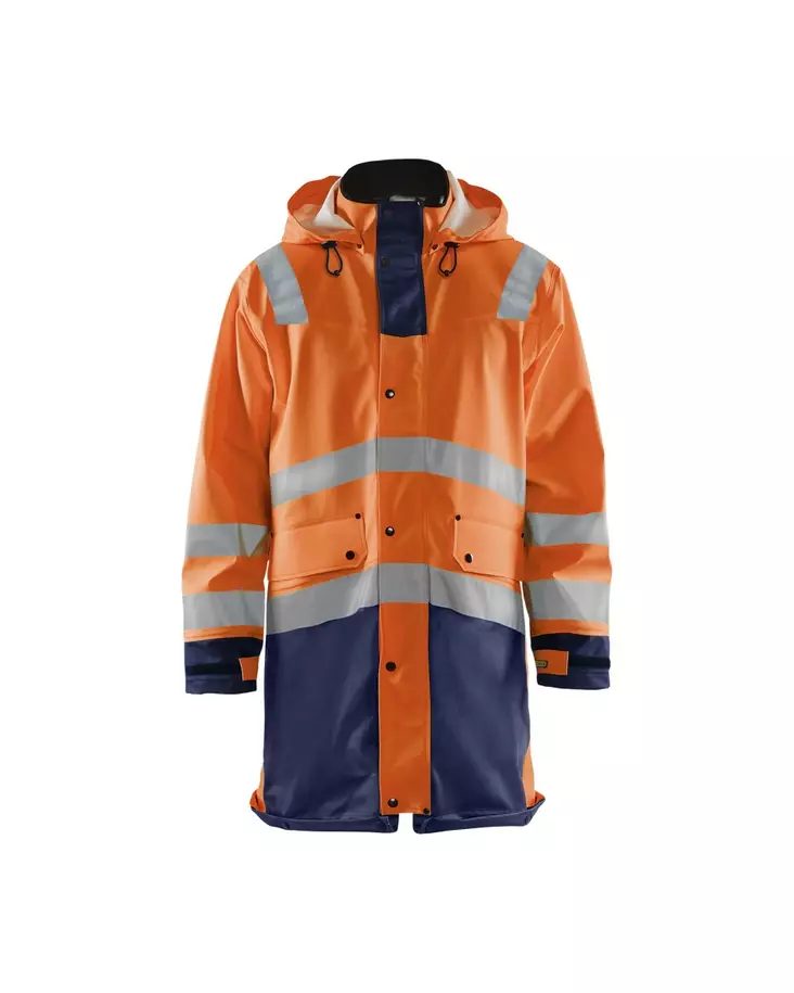 Blåkläder Highvis sadetakki, TASO 3 Huomio oranssi/Mariininsininen - Blåkläder Huomiotyövaatteet - 432620055389 - 1