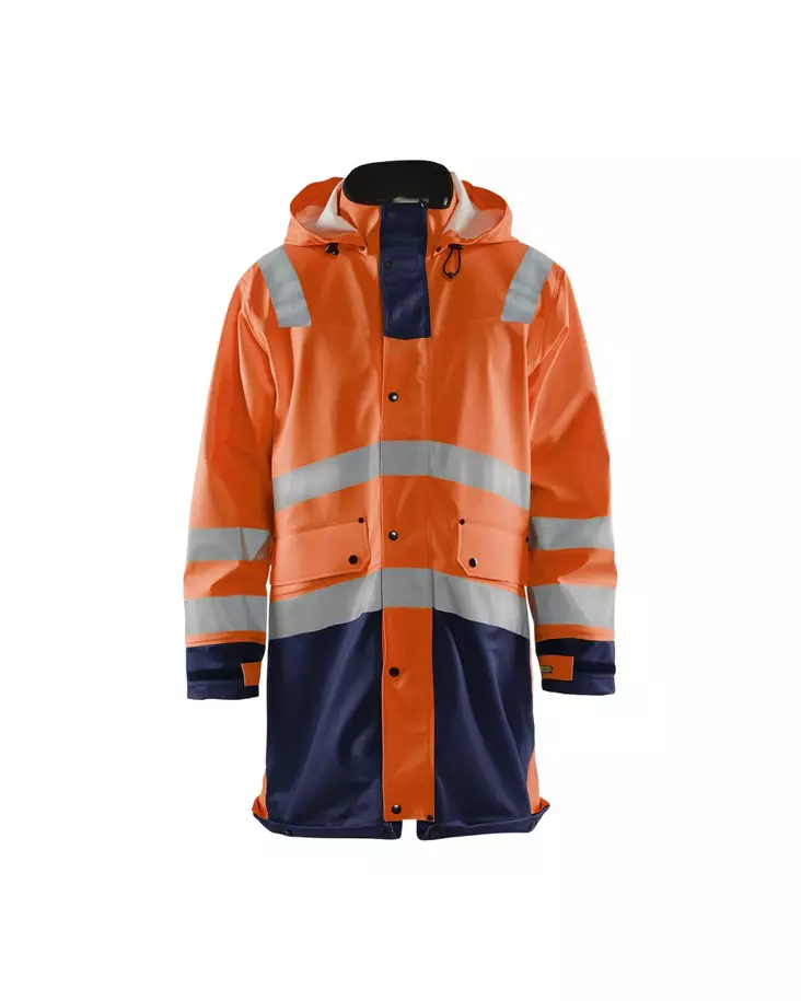 Blåkläder Highvis sadetakki, taso 2 Huomio oranssi/Mariininsininen - Blåkläder Huomiotyövaatteet - 430620035389 - 1