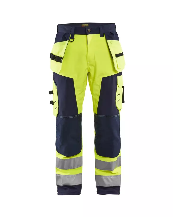 Blåkläder Highvis softshell riipputaskuhousut Huomio keltainen/Mariininsininen - Blåkläder Huomiotyövaatteet - 156725173389 - 1