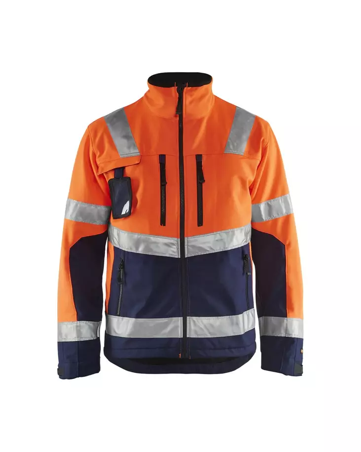 Blåkläder Highvis softshelltakki Huomio oranssi/Mariininsininen - Blåkläder Huomiotyövaatteet - 490025175389 - 1
