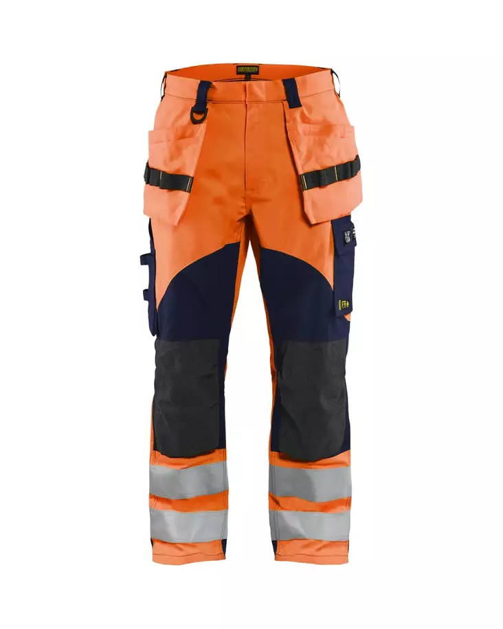 Blåkläder Multinorm riipputaskuhousut luontainen palosuojaus Huomio oranssi/Mariininsininen - Blåkläder Huomiotyövaatteet - 158915135389 - 1