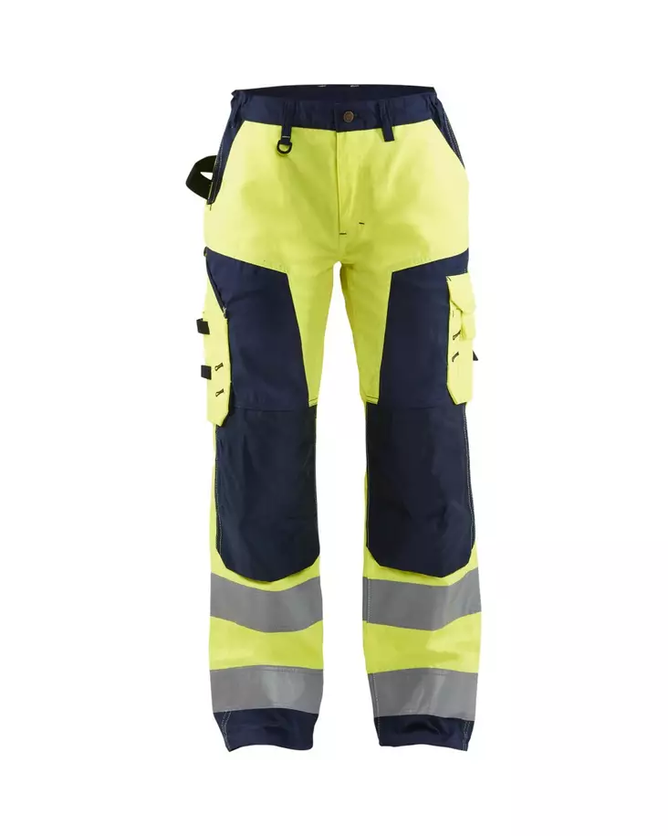 Blåkläder Naisten highvis housut Huomio keltainen/Mariininsininen - Blåkläder Huomiotyövaatteet - 715518113389 - 1