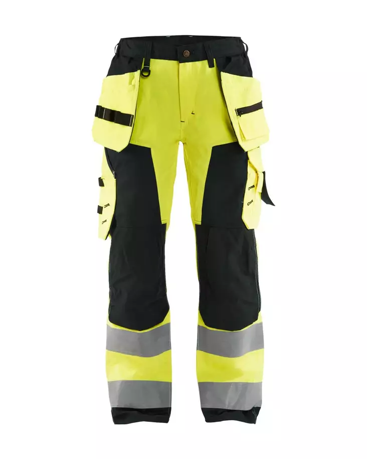 Blåkläder Naisten highvis riipputaskuhousut Huomio keltainen/Musta - Blåkläder Huomiotyövaatteet - 715618113399 - 1