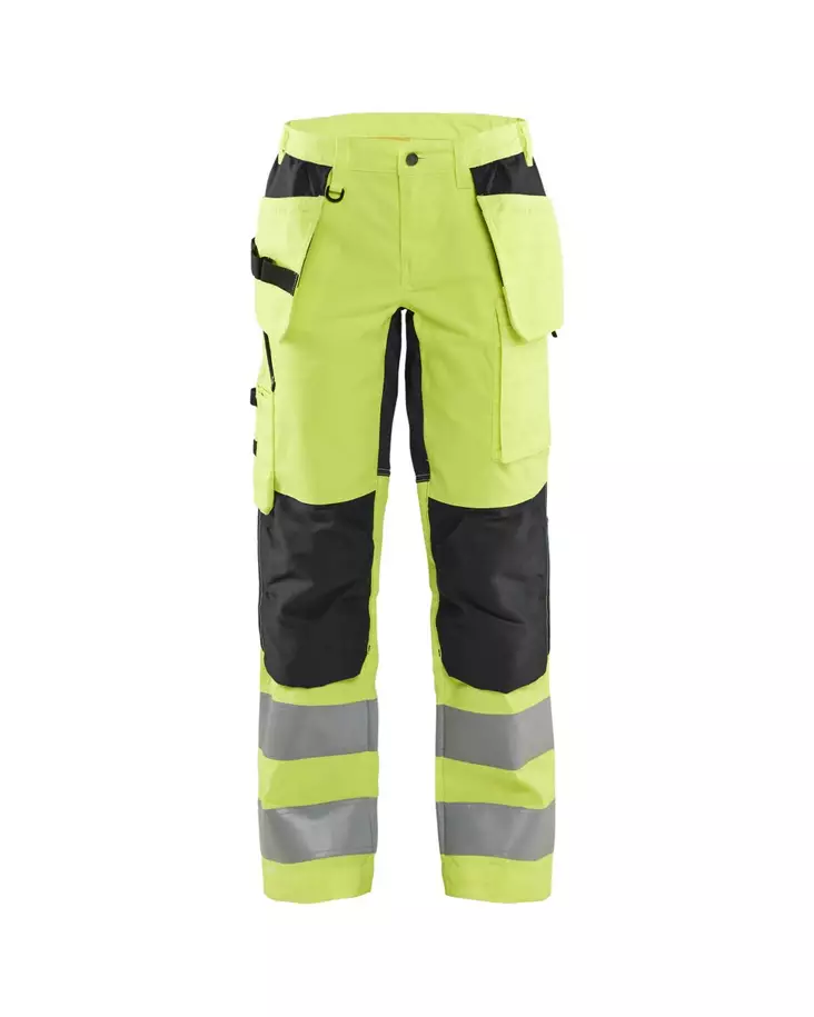 Blåkläder Naisten highvis riipputaskuhousut stretch Huomio keltainen/Musta - Blåkläder Huomiotyövaatteet - 716318113399 - 1