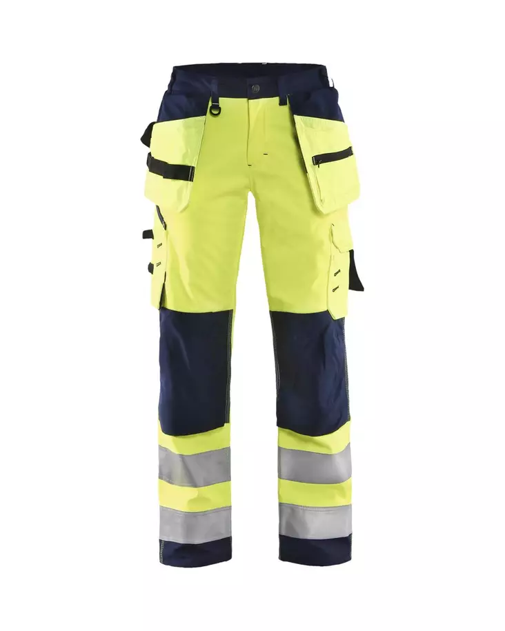 Blåkläder Naisten highvis softshell riipputaskuhousut Huomio keltainen/Mariininsininen - Blåkläder Huomiotyövaatteet - 716725173389 - 1