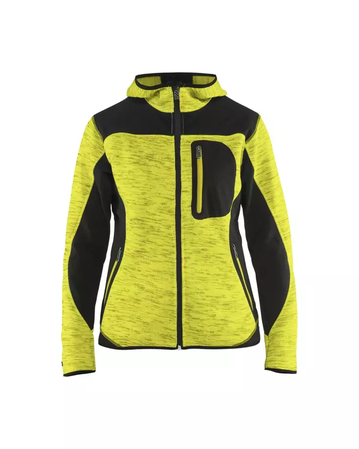 Blåkläder Naisten neulottu softshelltakki Huomio keltainen/Musta - Blåkläder Huomiotyövaatteet - 493121173399 - 1