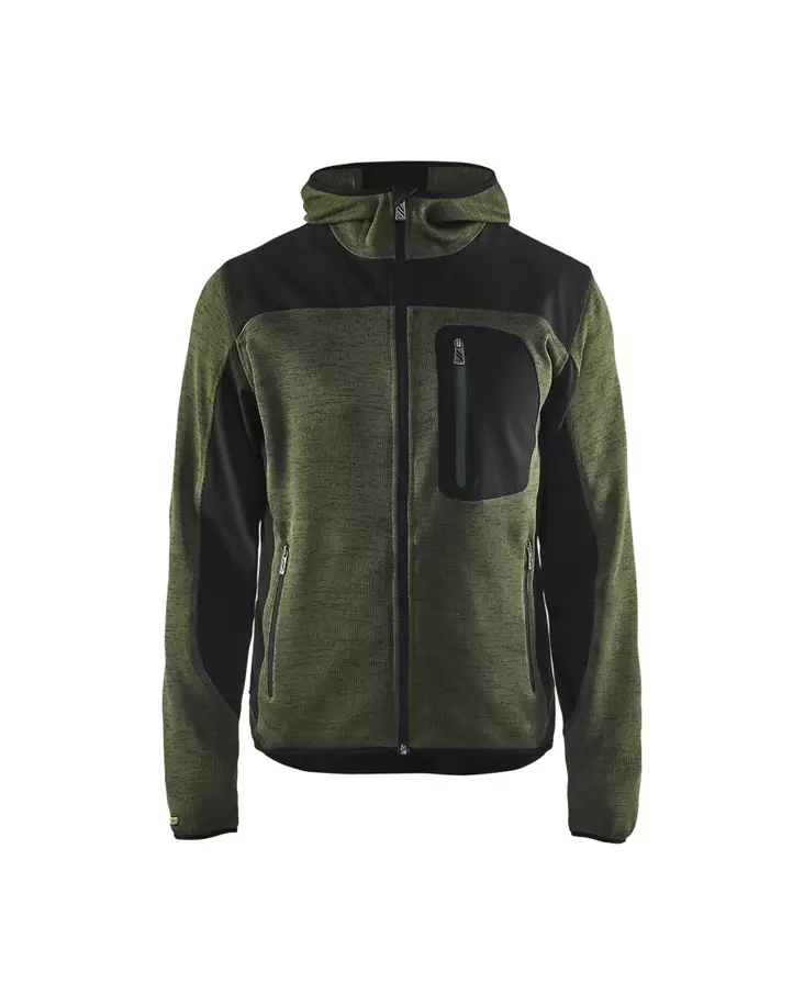 Blåkläder Neulottu softshelltakki Army green/Musta - Blåkläder Työvaatteet - 493021174699 - 1