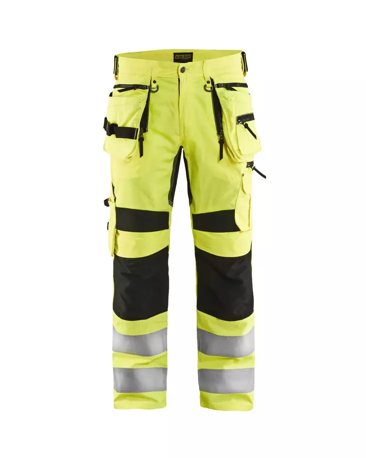 Blåkläder X1900 Highvis riipputaskuhousut stretch Huomio keltainen/Musta - Blåkläder Huomiotyövaatteet - 199518313399 - 1