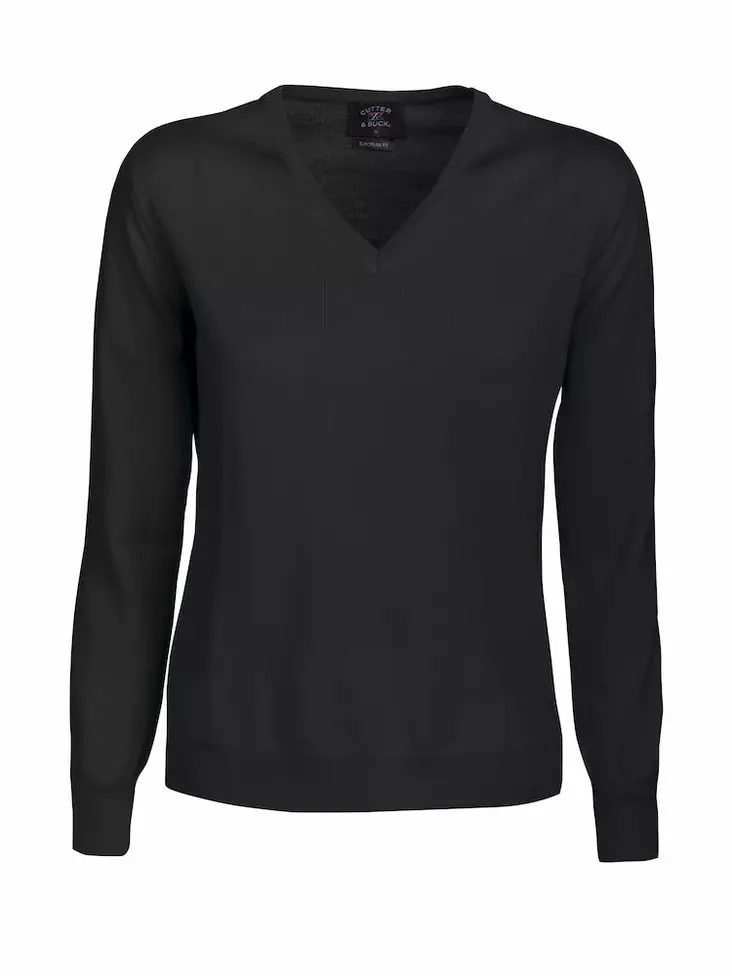 C&B Everett V-Neck WMN, musta - Cutter & Buck Vaatteet - 35517-99 - 1