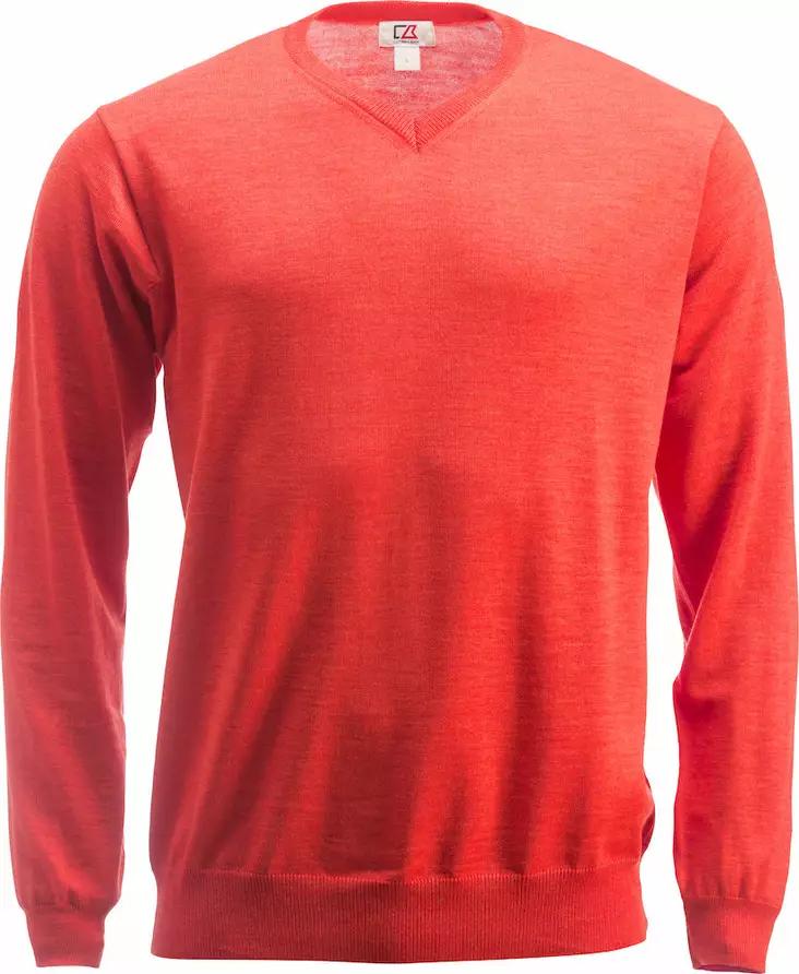 C&B Everett V-neck, Meleerattu koralli - Cutter & Buck Vaatteet - 351033-209 - 1