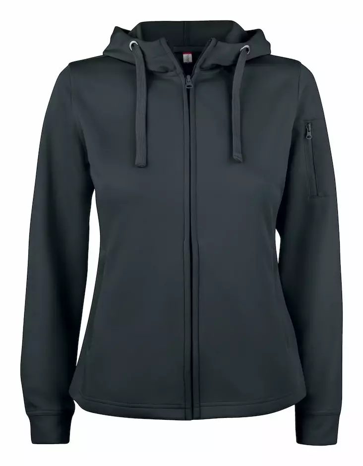 Clique Basic Active Hoody Full Zip Ladies, musta - Clique Vaatteet - 021015-99 - 1