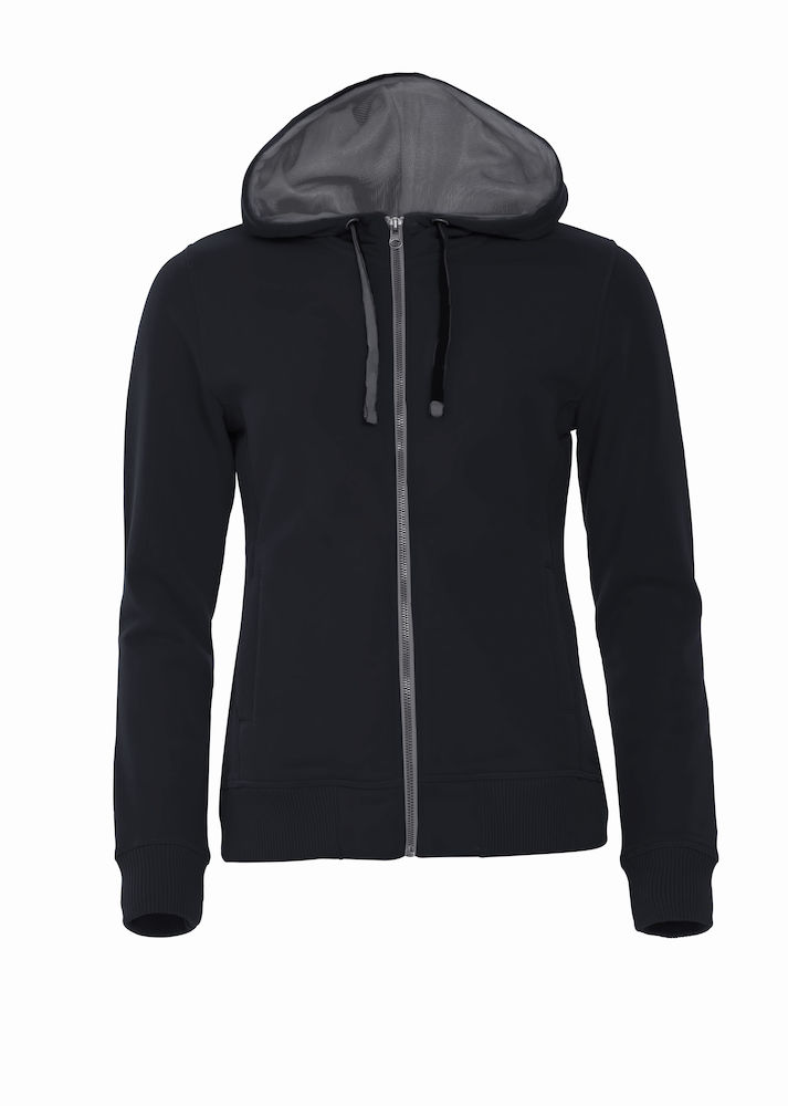 Clique Classic Hoody Full Zip Ladies, musta - Clique Vaatteet - 021045-99 - 1