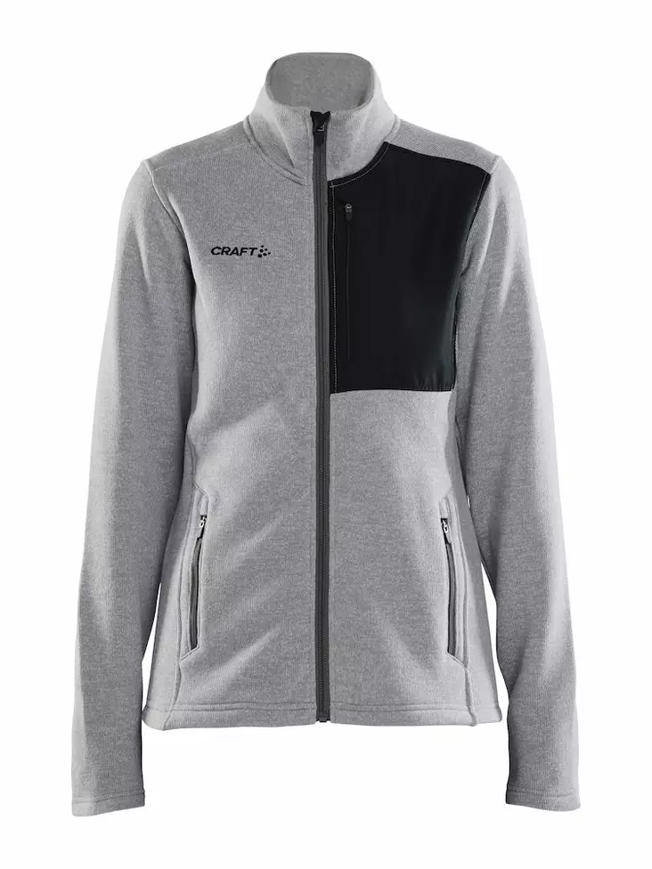Craft ADV Explore Heavy Fleece Jacket W, Grey Melange-Black - Craft Vaatteet - 1912219-950999 - 1
