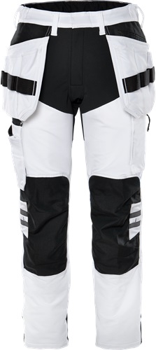Fristads Rakentajan stretch housut 2760 LWS, Valkoinen/Musta - Fristads Työhousut - 300036-969 - 1