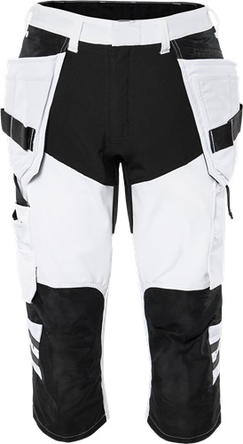 Fristads Rakentajan stretch piraattihousut 2761 LWS, Valkoinen/Musta - Fristads Työshortsit - 300108-969 - 1
