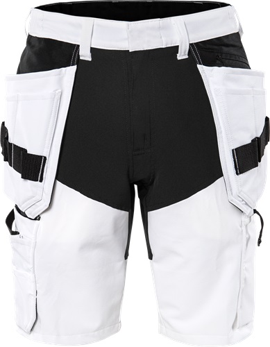 Fristads Rakentajan stretch shortsit 2762 LWS, Valkoinen/Musta - Fristads Työshortsit - 300109-969 - 1