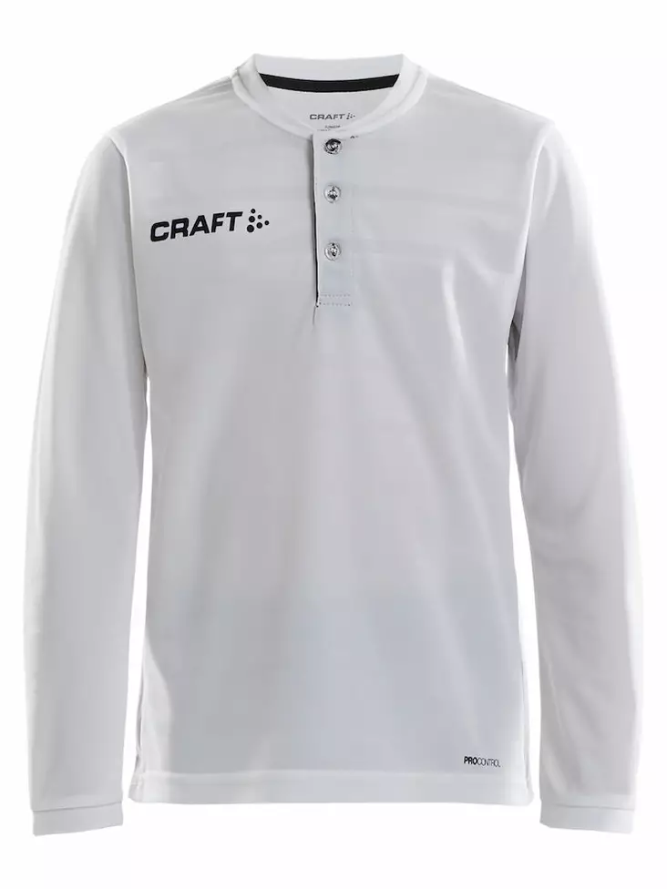 Pro Control Button Jersey LS Jr, White/Black - Craft Vaatteet - 1906881-900999 - 1