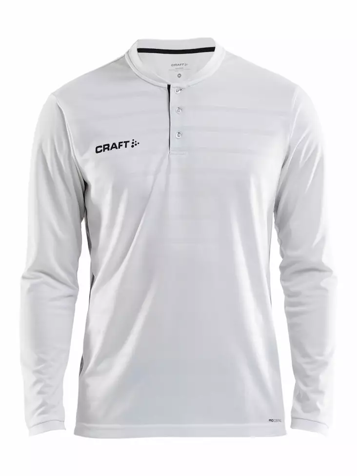 Pro Control Button Jersey LS M, White/Black - Craft Vaatteet - 1906865-900999 - 1