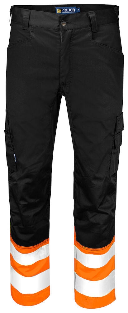 ProJob 6537 Stretchhousut HV LK1, Orange/Black - Projob Huomiohousut - 646537-1799 - 1
