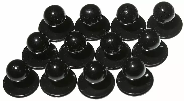 ProJob 7906 Pyöreät Napit 12/pkt, Musta - Projob Asusteet ja Tarvikkeet - 647906-99 - 1