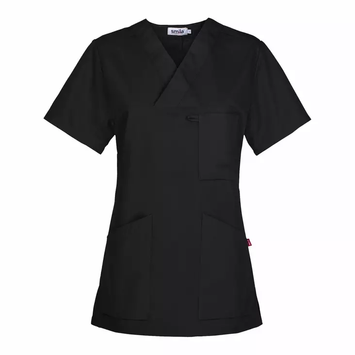 Smila 70102 Alva v-blouse w, black - Smila Työvaatteet - 70102-99 - 1