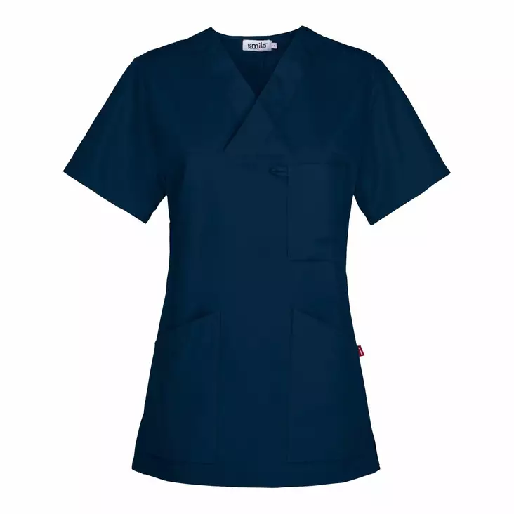 Smila 70102 Alva v-blouse w, ocean blue - Smila Työvaatteet - 70102-29 - 1