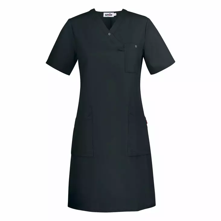 Smila 70160 Adina v-dress w, black - Smila Työvaatteet - 70160-99 - 1
