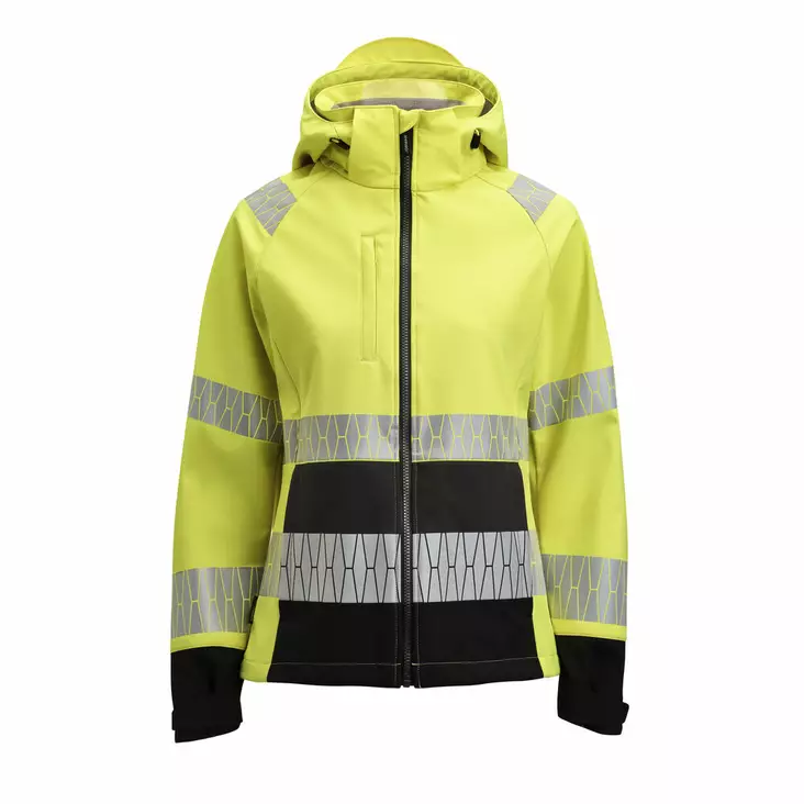 Jobman 1377 Naisten Softshell-takki Hi-Vis, Keltainen/musta - Jobman Huomiotyövaatteet - 65137778-2199 - 1