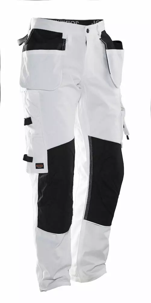 Jobman 2179 Naisten Maalarin riipputaskuhousut, valkoinen musta - Jobman Työvaatteet - 65217911-1099 - 1